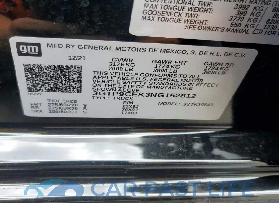 3GTP9CEK3NG152812# 12