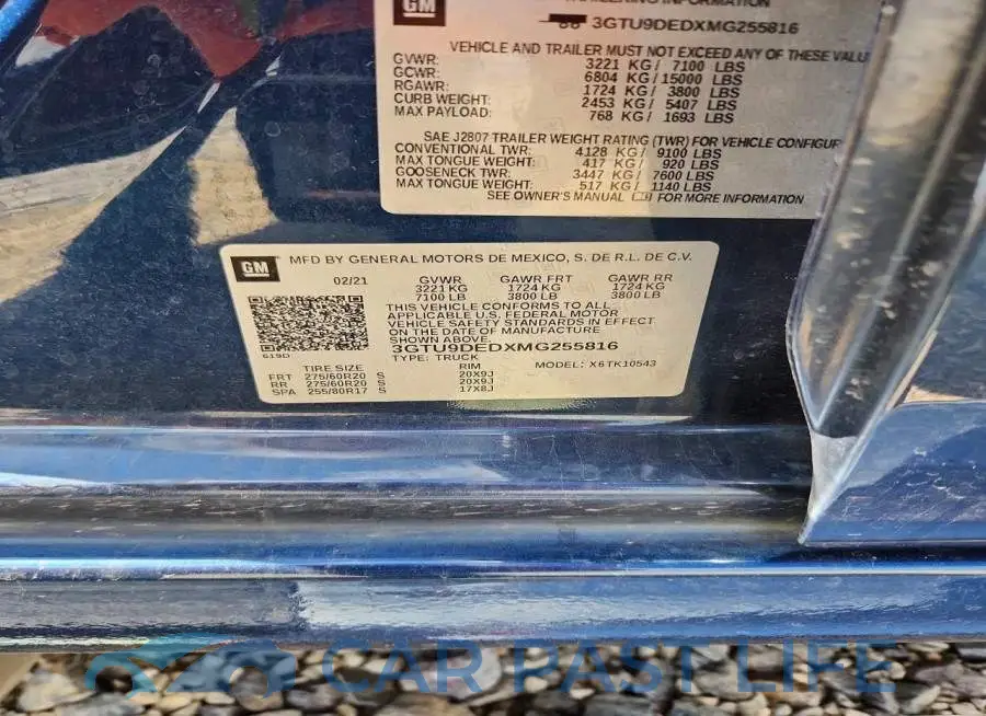 3GTU9DEDXMG255816# 12