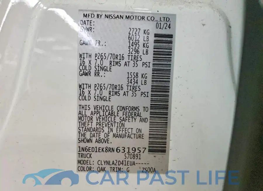 1N6ED1EK8RN631957# 13