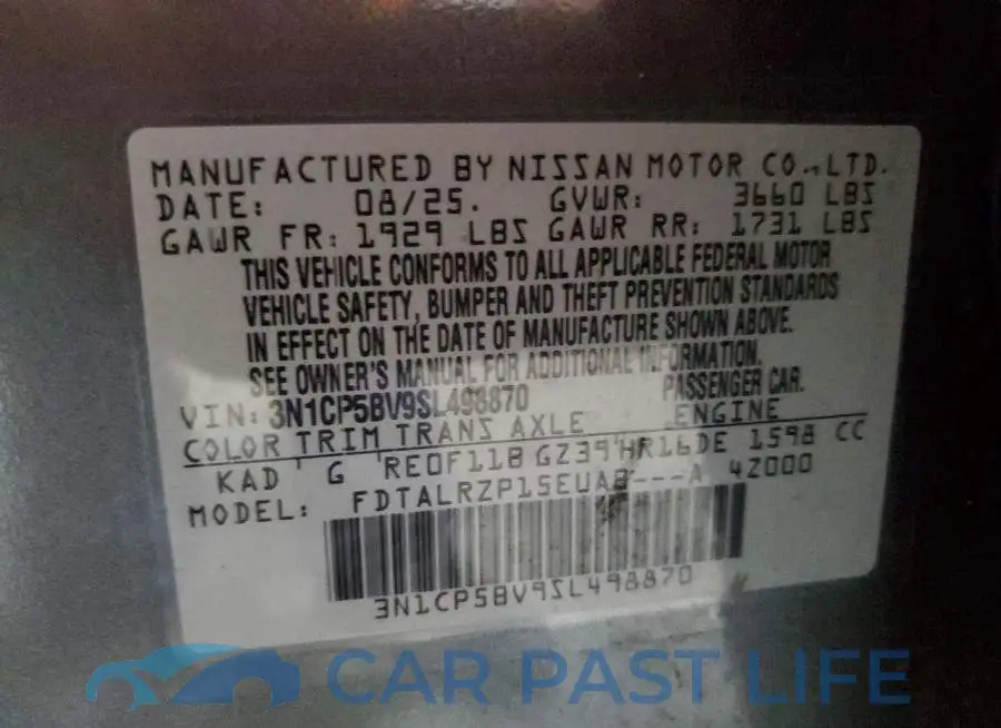 3N1CP5BV9SL498870# 14