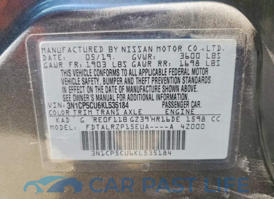 3N1CP5CU6KL535184# 13