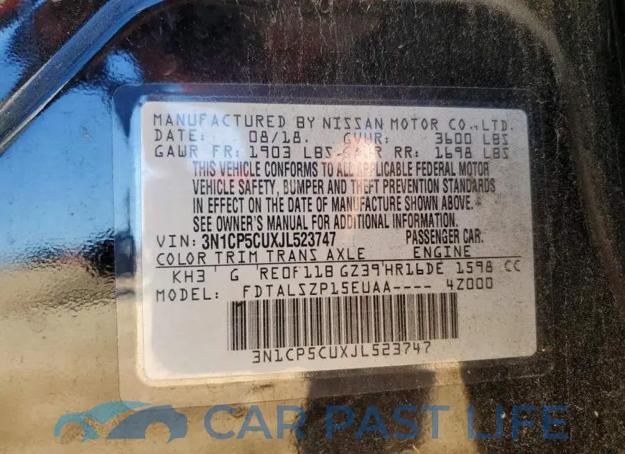 3N1CP5CUXJL523747# 12
