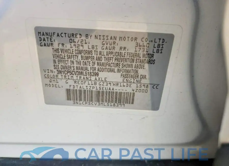 3N1CP5CV3ML518399# 12