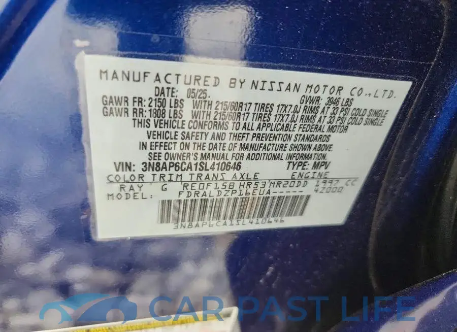 3N8AP6CA1SL410646# 13