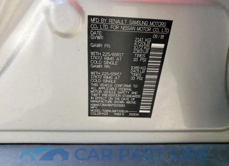 KNMAT2MV6KP503183# 13