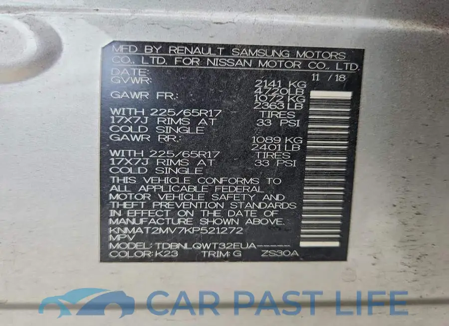 KNMAT2MV7KP521272# 14