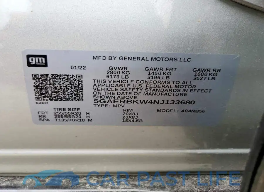5GAERBKW4NJ133680# 13
