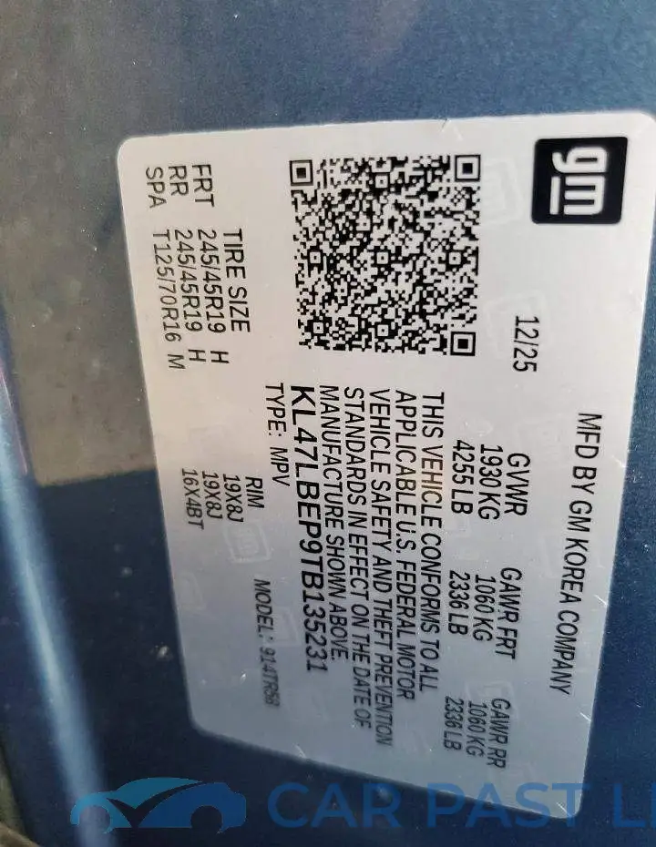 KL47LBEP9TB135231# 12