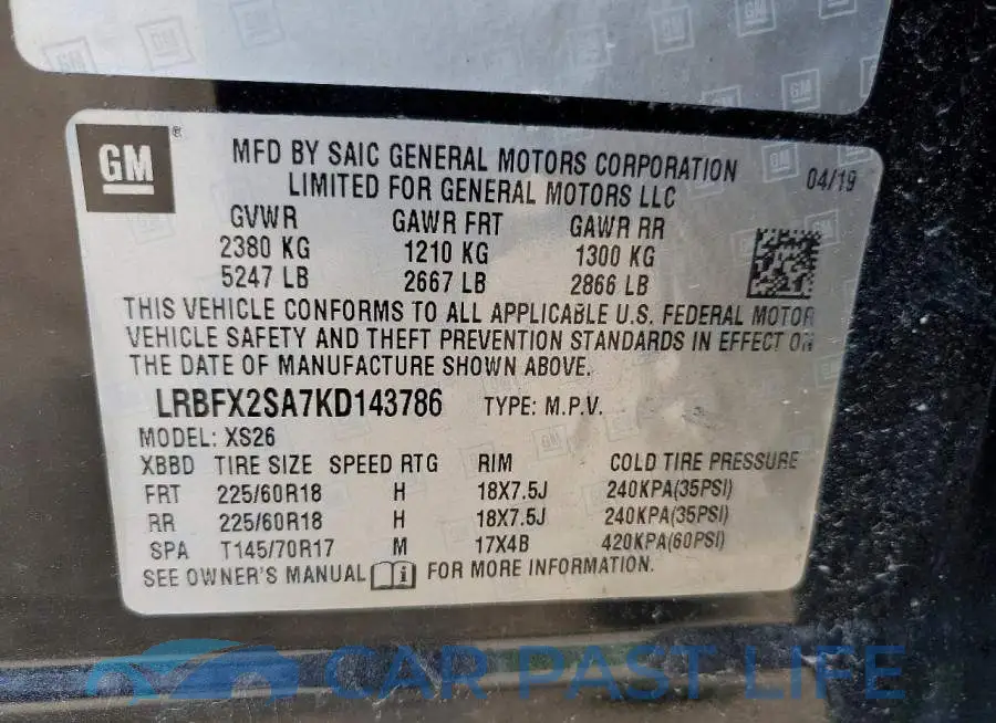 LRBFX2SA7KD143786# 13