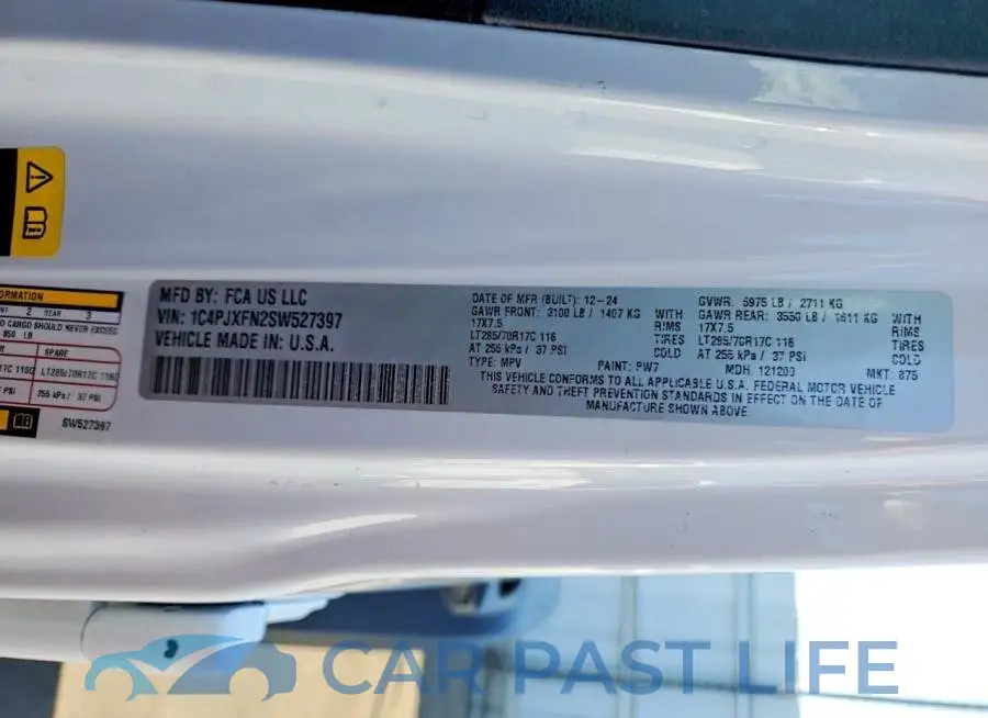1C4PJXFN2SW527397# 12