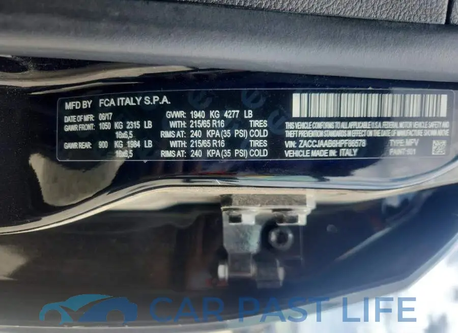 ZACCJAAB6HPF86578# 12