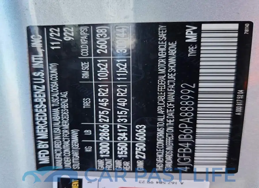 4JGFB4JB6PA888992# 13