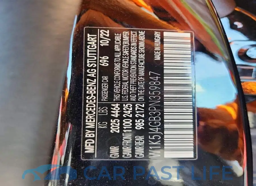 W1K5J4GB3PN359847# 12