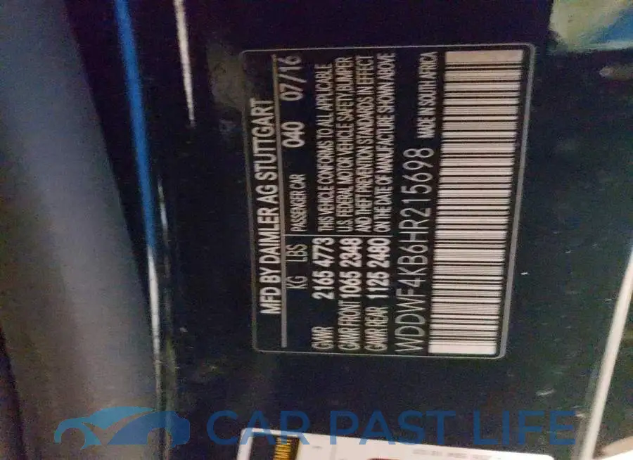 WDDWF4KB6HR215698# 12