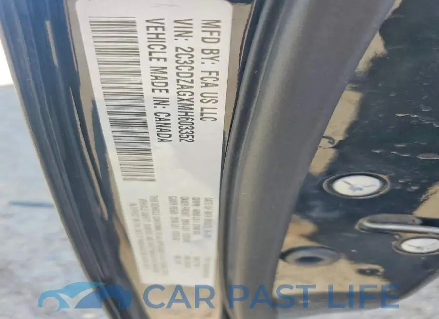 2C3CDZAGXMH603352# 12