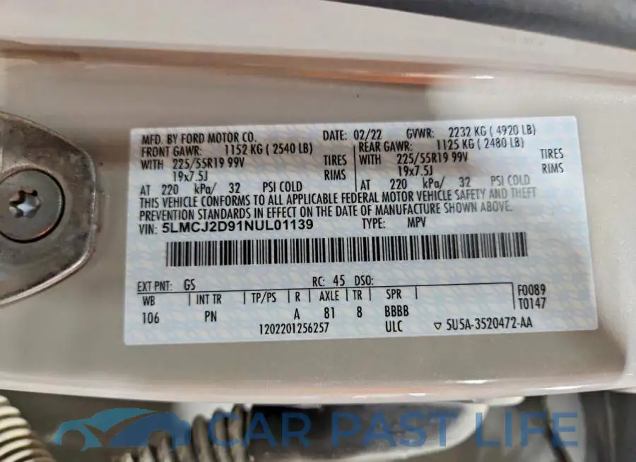 5LMCJ2D91NUL01139# 13