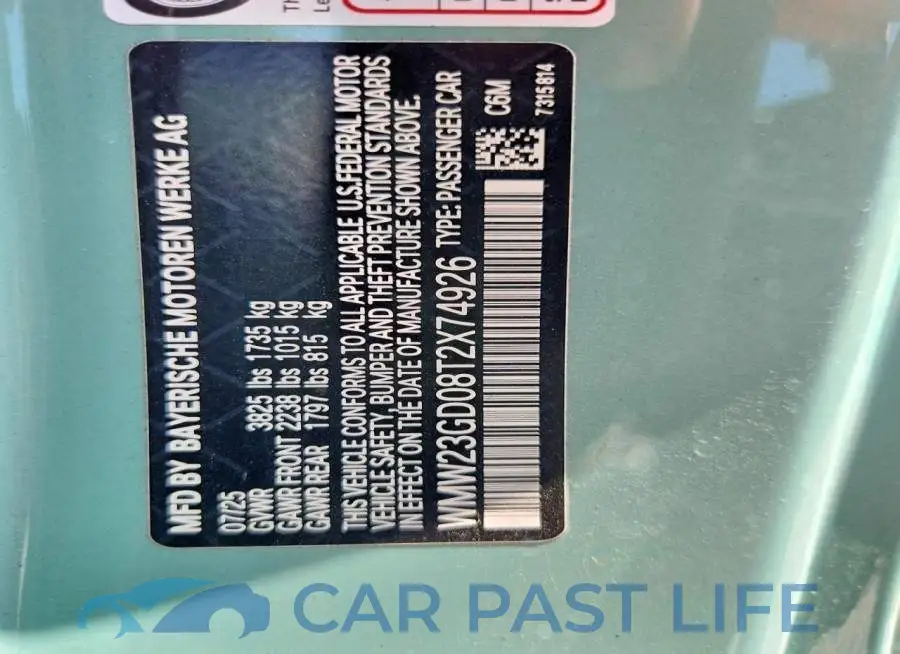 WMW23GD08T2X74926# 13