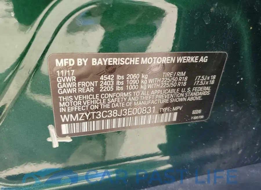 WMZYT3C38J3E00831# 13