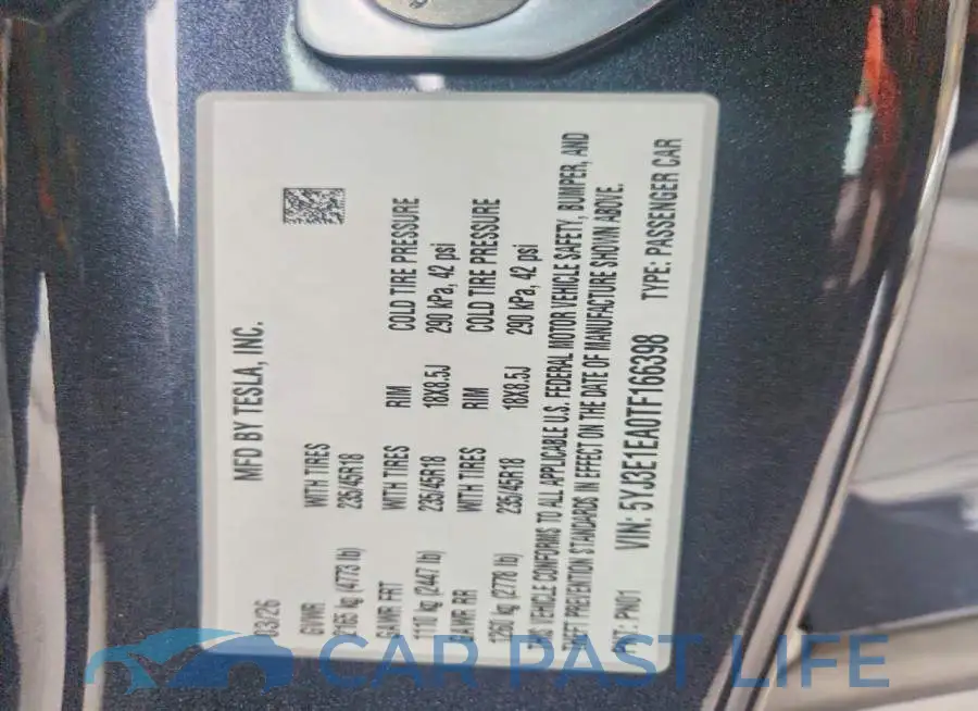 5YJ3E1EA0TF166398# 13