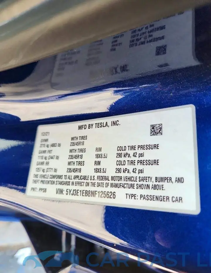 5YJ3E1EB8NF125626# 13