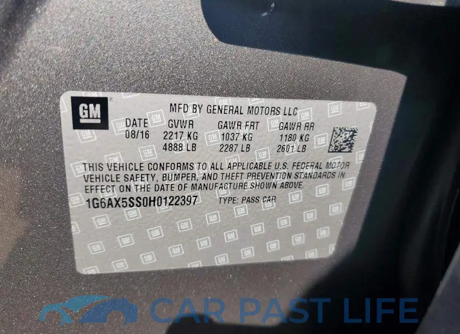 1G6AX5SS0H0122397# 12