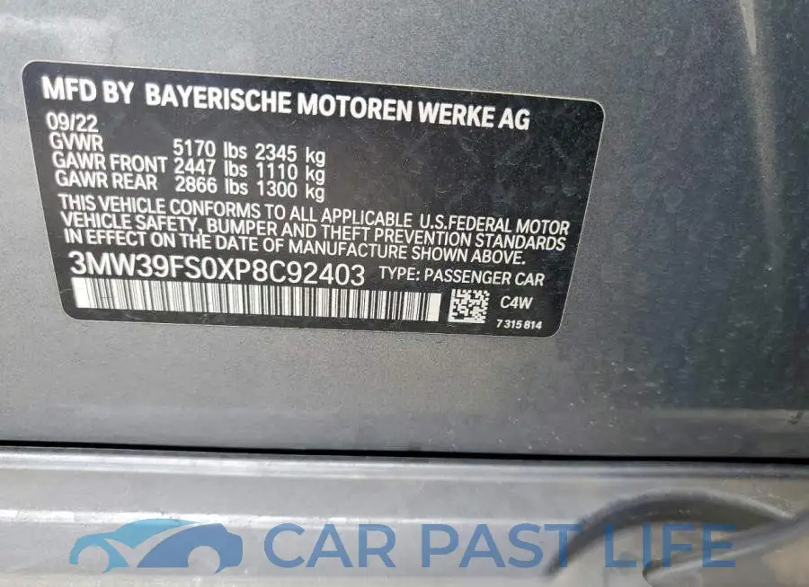 3MW39FS0XP8C92403# 12