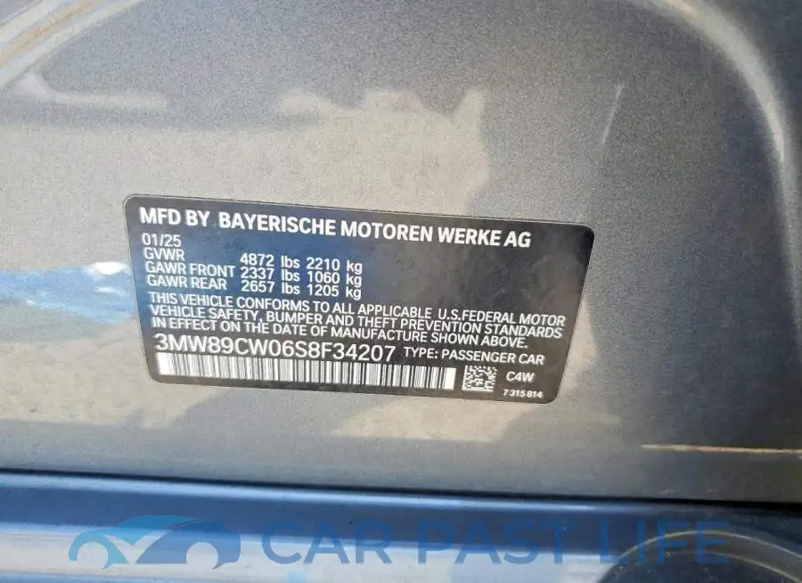 3MW89CW06S8F34207# 12