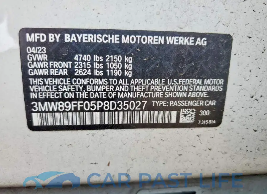 3MW89FF05P8D35027# 12