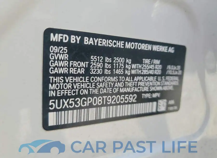 5UX53GP08T9205592# 13