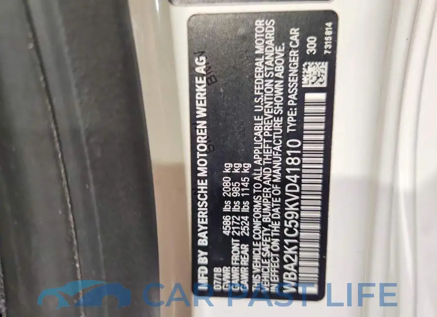 WBA2K1C59KVD41810# 12