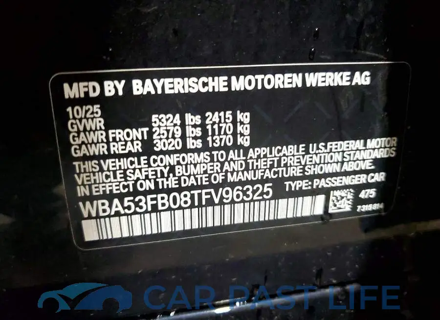 WBA53FB08TFV96325# 13