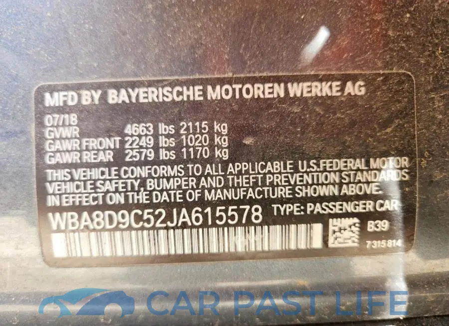 WBA8D9C52JA615578# 12