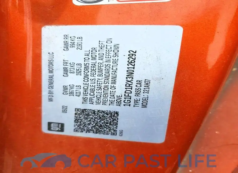 1G1FD1RX3N0126292# 12
