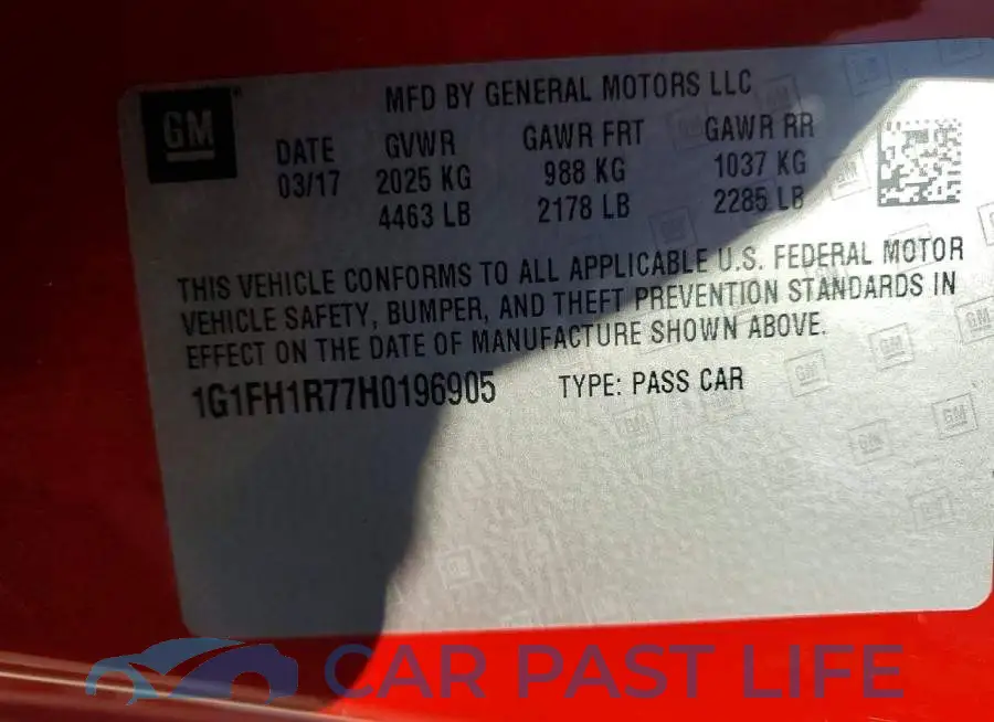 1G1FH1R77H0196905# 12