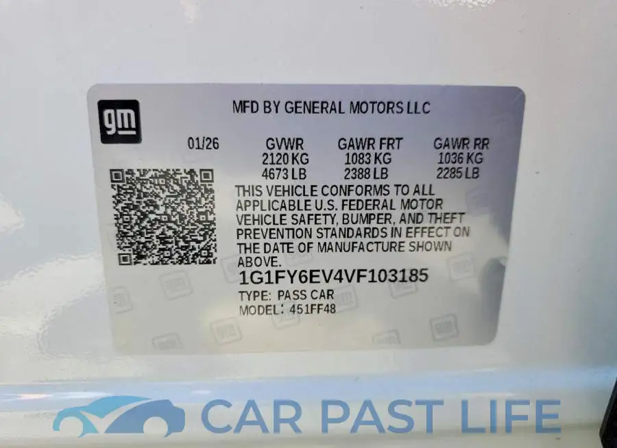 1G1FY6EV4VF103185# 13