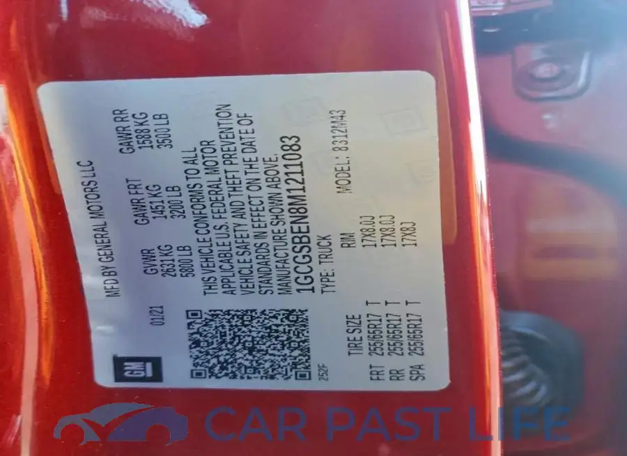 1GCGSBEN8M1211083# 12