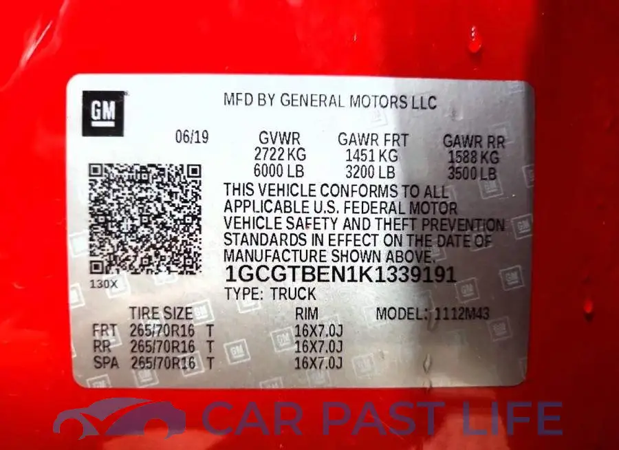 1GCGTBEN1K1339191# 12