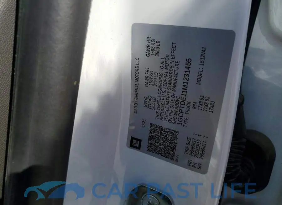 1GCPTDE11M1231455# 12