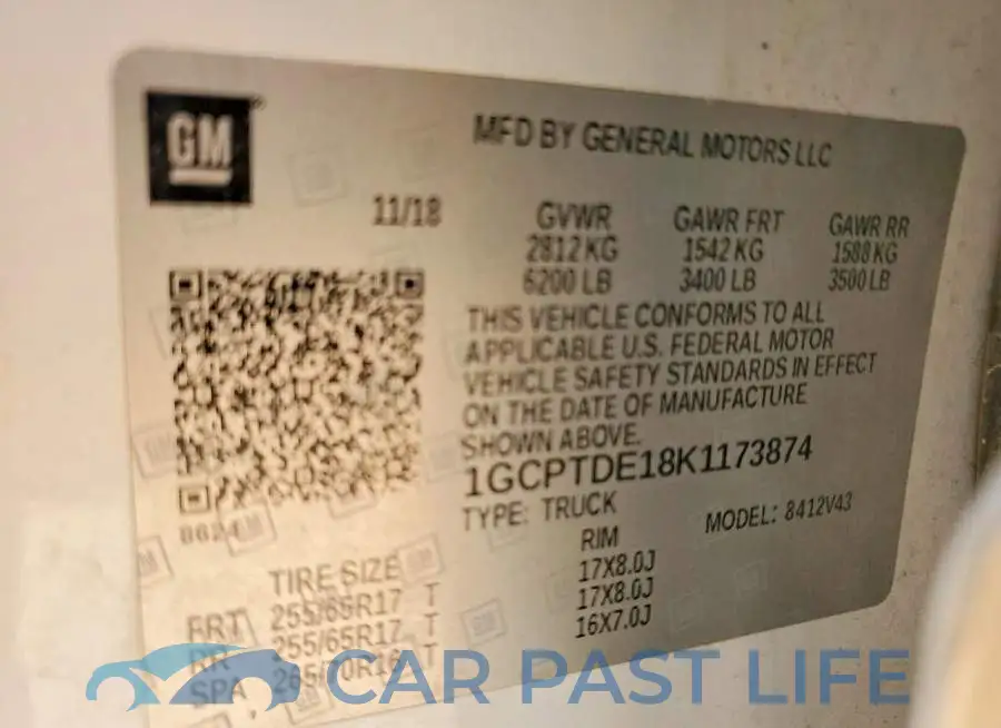 1GCPTDE18K1173874# 12
