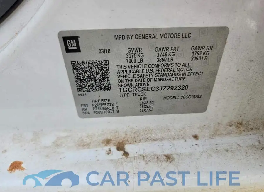 1GCRCSEC3JZ292320# 12