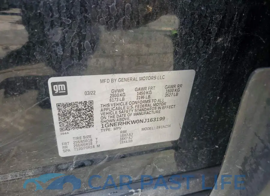 1GNERHKW0NJ163199# 12