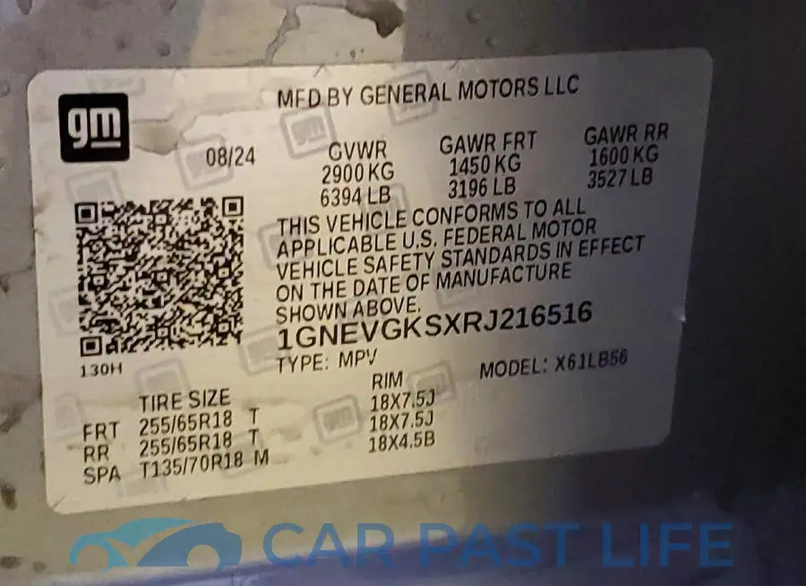 1GNEVGKSXRJ216516# 13