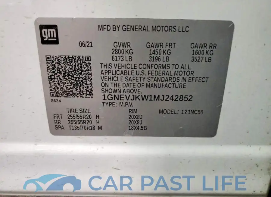 1GNEVJKW1MJ242852# 14