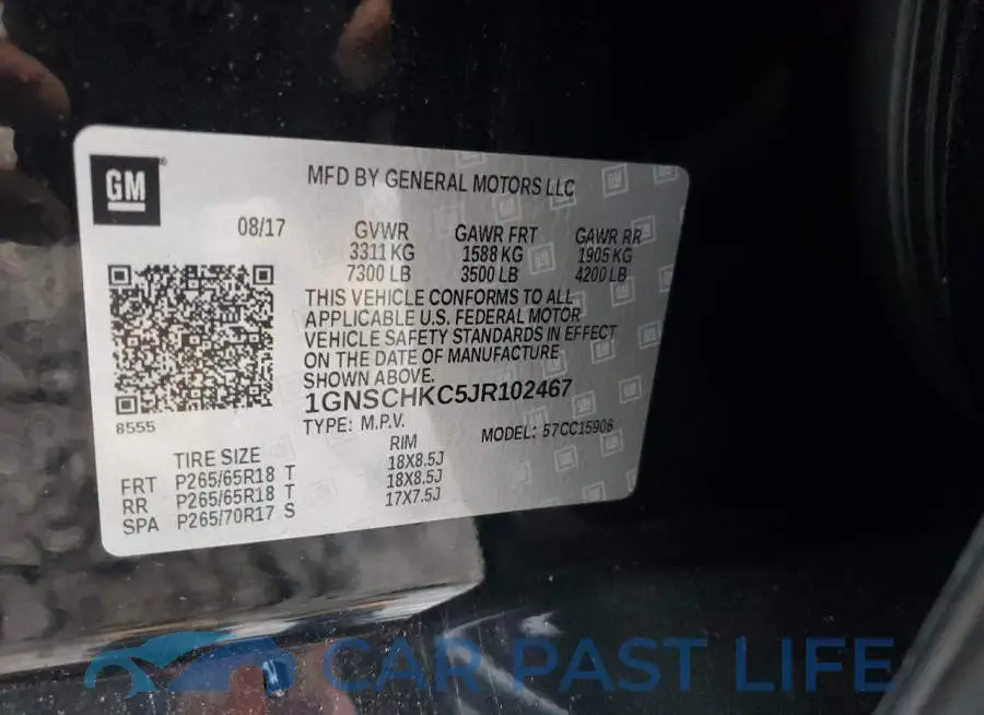 1GNSCHKC5JR102467# 13