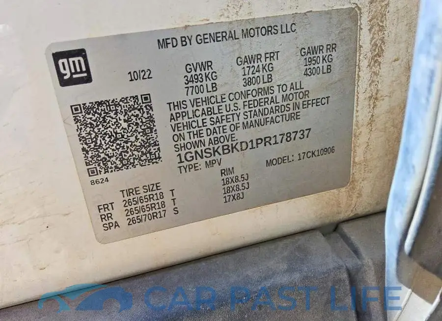 1GNSKBKD1PR178737# 13