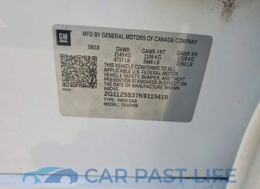 2G11Z5S37K9115419# 12