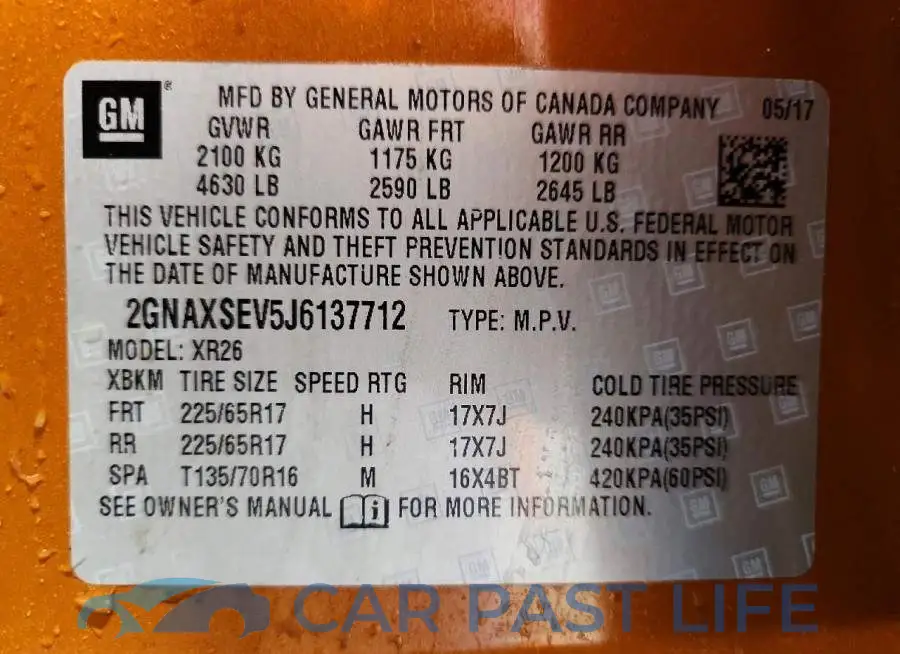 2GNAXSEV5J6137712# 13