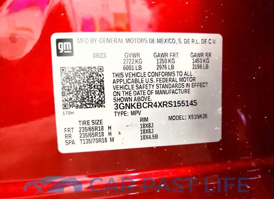 3GNKBCR4XRS155145# 13