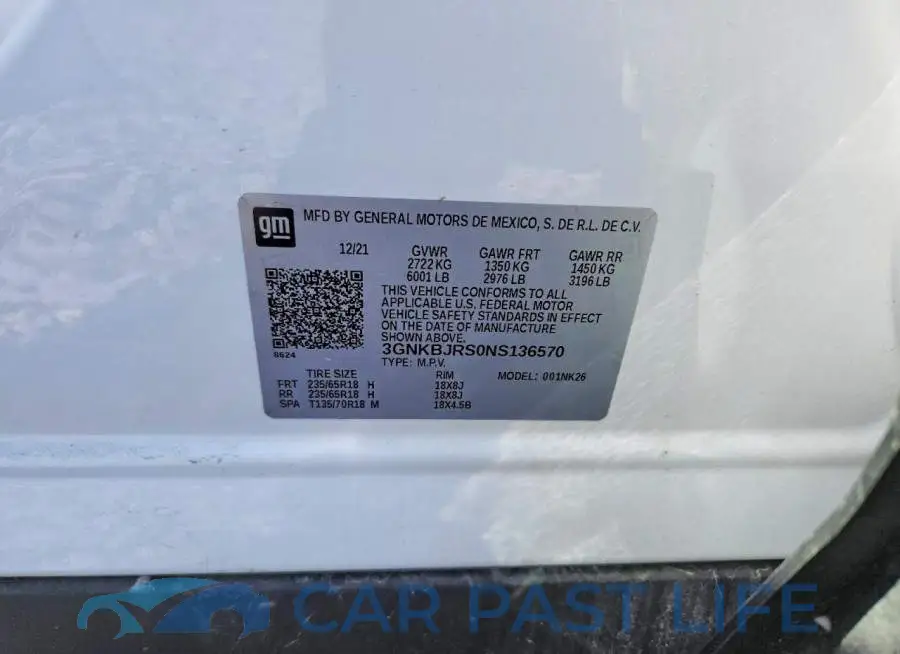 3GNKBJRS0NS136570# 12