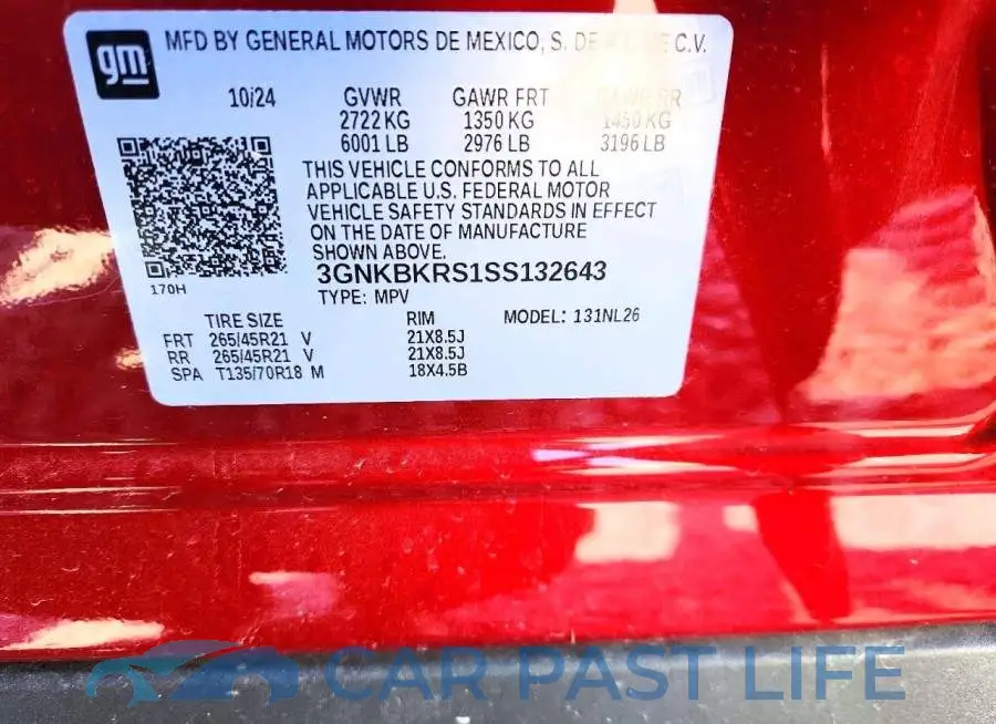 3GNKBKRS1SS132643# 12